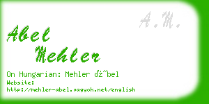 abel mehler business card